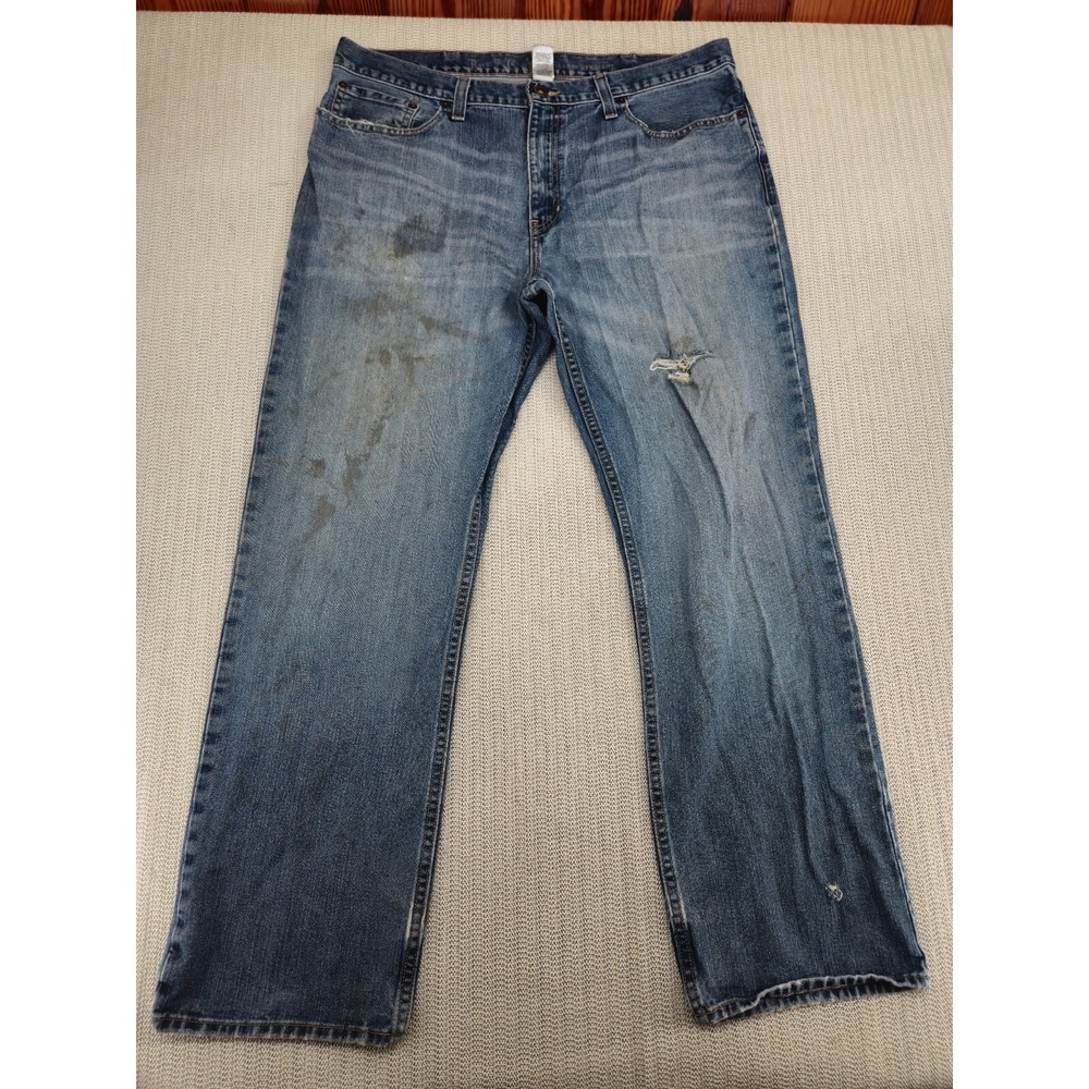 Vtg Sears & Roebuck Jeans Men 38x32 Blue Denim Grunge Trashed Distressed Y2K 90s